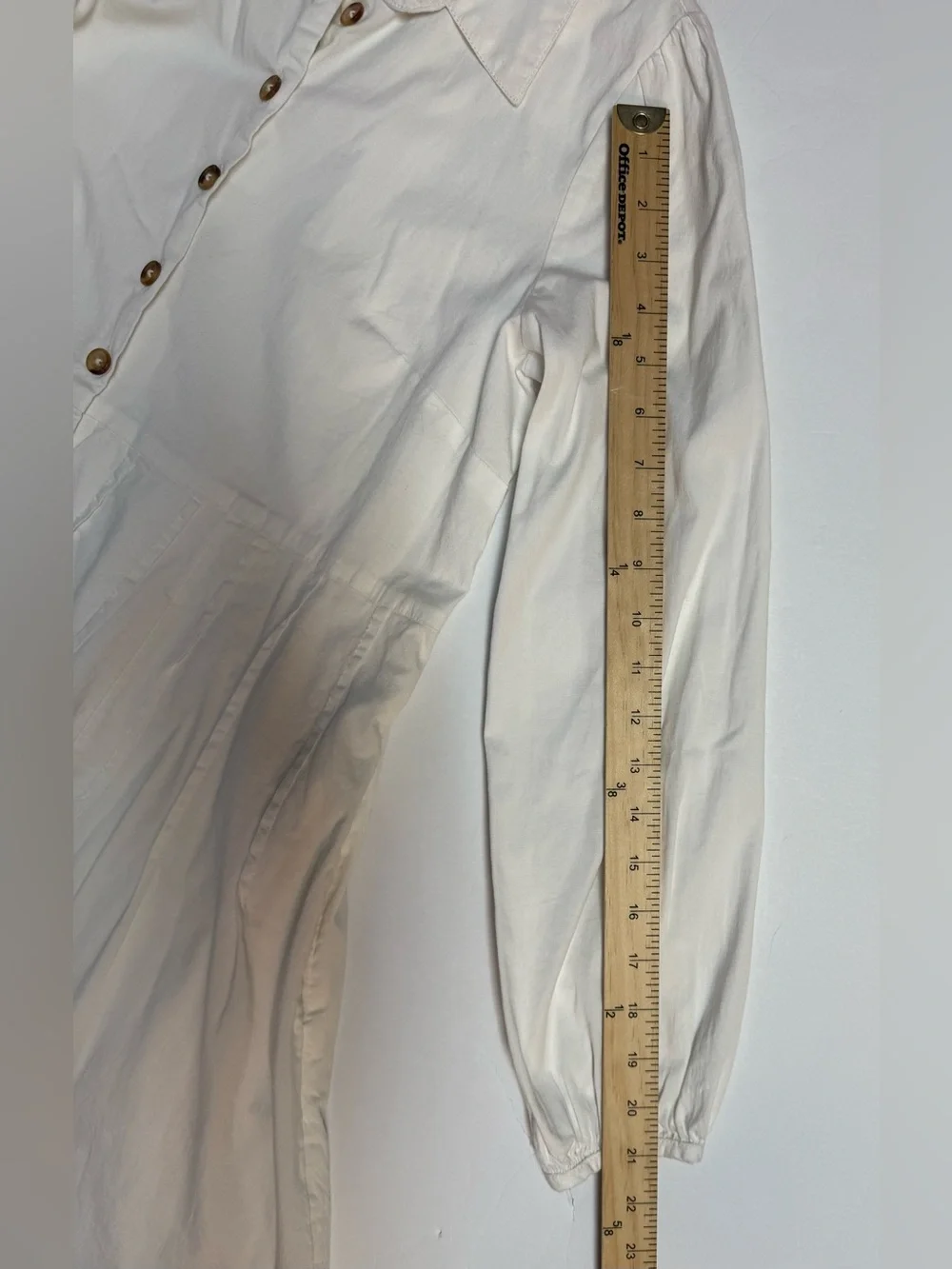 NWT Free People marvelous Mia long sleeve Button-Front Ivory Mini Shirt Dress XS - Picture 15 of 16